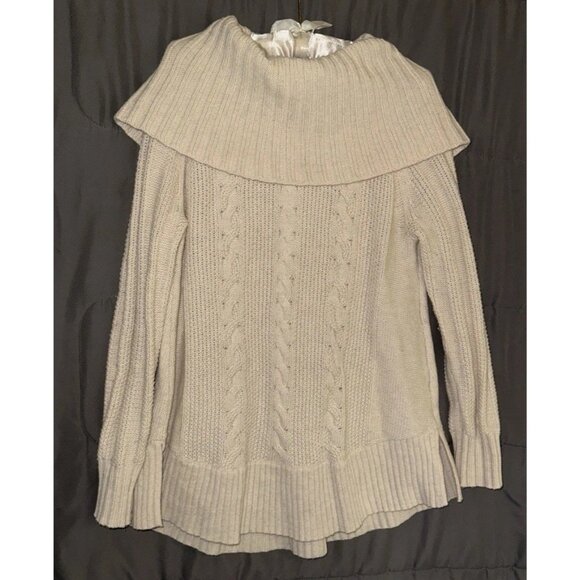 Smartwool Sweater Women's MEDIUM Cream Merino Wool High Cowl Neck - Picture 12 of 12